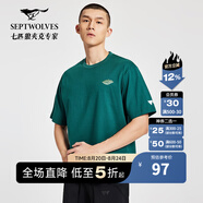 七匹狼（SEPTWOLVES）【易打理】短袖T恤男裝夏季純棉透氣休閑舒適上衣 205(草綠) XL 180/100A