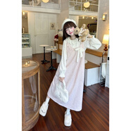 grosfairy秋冬甜美少女學(xué)院風(fēng)顯瘦蝴蝶結背帶連衣裙子疊穿打底衫上衣女套裝 【單件】背帶裙 L