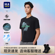 HLA海瀾之家短袖T恤男25夏季新款大碼涼感印花短袖男HNTBW2J130A 黑色花紋N7 3XL