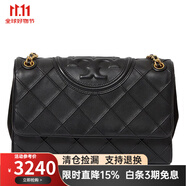 托里.伯奇（TORY BURCH）【清倉(cāng)撿漏】TB女包  FLEMING系列單肩斜挎鏈條包 中號(hào)  微微微瑕 黑色137301-001