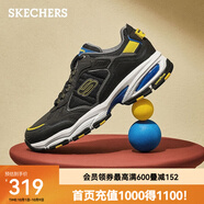 斯凱奇（Skechers）男鞋復古潮流拼接低幫耐磨時(shí)尚老爹鞋舒適休閑運動(dòng)鞋百搭 黑色/黃色/BKYL 41