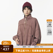 幻走（MOVEUP）2024冬季新款.FUN系列純棉復古織嘜跳點(diǎn)棉繩短款外套女 棕紅 L