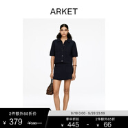 ARKET女裝 純棉迷你針織短裙深藍(lán)色夏季新款1290647001 深藍(lán)色 S 165/72A 模特高178CM，穿S碼