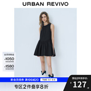 UR2025夏季新款女裝法式多系帶無袖連衣裙UYY750053 黑色 (袖口偏大) XS