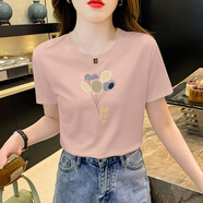 阿瑪施（AMASS）哥弟適用品牌折扣女裝高品質(zhì)短袖t恤潮流時(shí)尚減齡半袖打底上衣潮 粉色(兔子氣球)短袖 S