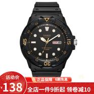 卡西歐(CASIO)學(xué)生運動手表男 簡約防水兒童表日期星期樹脂皮帶手表 MRW-200H-1E
