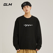 GLM純棉長(zhǎng)袖t恤男春秋款純色體恤內(nèi)搭寬松大碼男士打底衫上衣