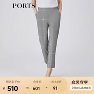 PORTS女裝小腳口長(zhǎng)褲LM8P081MFQ075 霧霾藍(lán)格紋 L (8)