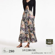 VEROMODA 半身裙女2024春夏新款松緊腰民族風(fēng)大擺半裙度假百搭32431G001