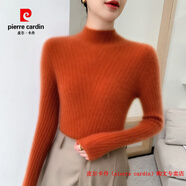 皮爾卡丹（pierre cardin）品牌高檔輕奢修身顯瘦無縫山羊絨衫2025秋冬半高領(lǐng)毛衣緊身女純色 品牌高端新品-淺焦糖 S