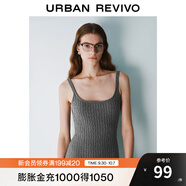 UR秋冬新款女裝格雷系蕾絲花邊吊帶針織連衣裙UYU940020 中灰花灰 XS