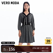 VEROMODA連衣裙秋冬新款優(yōu)雅通勤海軍領(lǐng)松緊腰短裙 S59黑色 165/84A/M