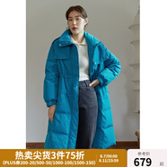 獨(dú)束【三色可選】大碼女裝白鴨絨羽絨服女冬新款胖mm收腰顯瘦外套 普魯士藍(lán) 2XL