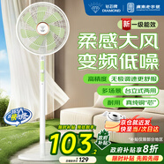 鉆石牌落地扇家用電風(fēng)扇【1級(jí)能效+直流變頻+純銅電機(jī)】搖頭扇省電無(wú)極變速?gòu)?qiáng)勁風(fēng)力大網(wǎng)罩DFS-ZBHM07