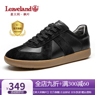 楓葉（leaveland）意大利男鞋2025新品真牛皮復(fù)古情侶款德訓(xùn)鞋戶外男士運(yùn)動(dòng)休閑板鞋 【升級(jí)版抑菌】黑色（皮鞋碼） 43