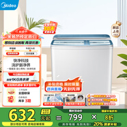 美的（Midea）雙桶洗衣機(jī)12kg洗+7kg脫大容量家用品質(zhì)雙電機(jī)同洗同脫分區(qū)洗滌一級能效 MP12S166A