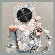 栗好嘉適用于Huawei Enjoy 70X手機(jī)殼Huawei麥芒30保護(hù)罩女式新款Tyh641M防摔罩brea - al00a硅膠70X能量 TS04翩翩蝴蝶+金屬珠煉(透明鏡頭羽紗殼) 華為麥芒4