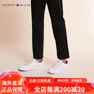 Tommy HilfigerTommy 男裝簡(jiǎn)約壓紋字母舒適百搭休閑運(yùn)動(dòng)板鞋小白鞋 白色100 40