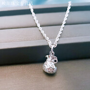 KZD老鳳凰999純銀項鏈女足銀簡(jiǎn)約氣質(zhì)福袋復古吊墜錦鯉鎖骨鏈 純銀福袋吊墜+水波鏈 0.99克