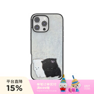 PopSockets【毛絨故事·手機(jī)殼】泡泡騷防摔手機(jī)保護(hù)套適用蘋果iPhone17/16promax可愛寵物貓狗磁吸手機(jī)殼 黑白貼貼  iPhone 16 Pro