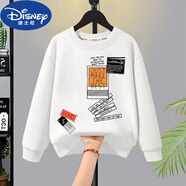 迪士尼（DISNEY）男童衛衣套裝2025秋裝新款兒童網(wǎng)紅帥氣個(gè)性寶寶春秋炸街兩件套潮 白 BEST 140 建議身高125-135