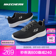 斯凱奇（Skechers）男女同款輕便休閑運(yùn)動(dòng)鞋透氣網(wǎng)面舒適緩震跑步鞋 女款-黑色/白色/BKW 35