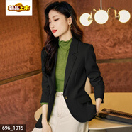 初徑2025新款西裝外套女春秋小個(gè)子感女士休閑短款小西服 一?？?黑色西裝 2XL 【120~130斤】