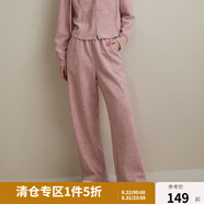 獨束大碼女裝休閑慵懶連帽衛衣女套裝冬新款簡(jiǎn)約百搭上衣休閑褲套裝 霧霾粉休閑褲 4XL