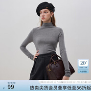 范思藍恩23FS14392基礎百搭半高領發(fā)熱打底衫女冬季2023新款上衣 花灰 L