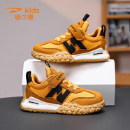 德?tīng)柣萃袃和\動(dòng)鞋新款女童秋冬皮面防水休閑鞋中大童跑步鞋阿甘鞋 焦糖色皮面 36 內長(cháng) 23.3厘米