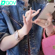 DGOV牛仔短外套女秋季2025新款立領(lǐng)歐貨鑲鉆小個(gè)子短款外套女裝感 牛仔色外套 S 85-100斤