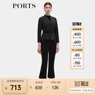 PORTS寶姿早春新品女裝小腳口長褲ALD8P009PWQ076 黑色 L (8)