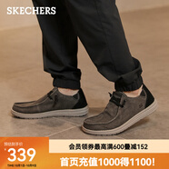 斯凱奇（Skechers）男鞋夏季商務(wù)休閑鞋季百搭時(shí)尚帆布鞋舒適復古一腳蹬66387 黑色/BLK 42