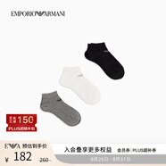 EMPORIO ARMANI/阿瑪尼官方旗艦?zāi)惺慷炭钊p裝棉質(zhì)提花船襪套裝七夕 【三雙裝船襪】黑色/白色/灰色 L /XL