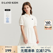 E·LAND KIDS衣戀夏季新品女童甜美娃娃領(lǐng)短袖連衣裙 Ivory象牙白/39 130