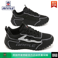 Apple美國蘋(píng)果男鞋輕奢男鞋官方2025新款夏季網(wǎng)面皮面包底休閑運動(dòng)鞋 雅致黑 (網(wǎng)面款) AP2316 42 當天發(fā)貨