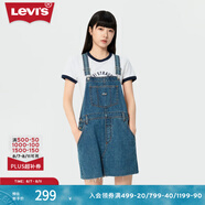 Levi's李維斯女士夏季美式青春陽(yáng)光俏皮靈動(dòng)時(shí)尚減齡牛仔背帶裙 藍(lán)色 L