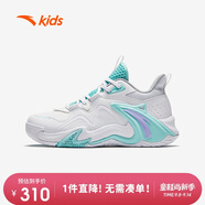 安踏兒童運動鞋男大童籃球系列冬季皮面空域籃球鞋A12431102N