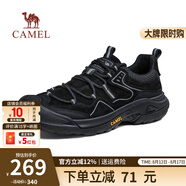 駱駝（CAMEL）登山鞋男夏季網(wǎng)面透氣徒步鞋一腳蹬戶外運動休閑鞋子 G14A342696 夜黑色-四季款 40