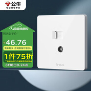 公牛（BULL）開(kāi)關(guān)插座 二位電腦帶電視打線型六類(lèi)插座G12T223B象牙白