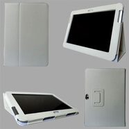 三星堆適用三星galaxy note 10.1寸N8000平板電腦支架保護殼N8010保護套 白色 三星N8000/N8010套+鋼化膜