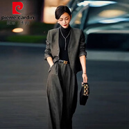 皮爾卡丹（pierre cardin）2025春季新款搭配一整套氣場(chǎng)強大女裝又a又颯時(shí)尚小香風(fēng)西裝套裝 灰色西裝+闊腿褲 S 40/45kg【送運費險】
