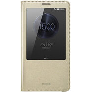 華為(HUAWEI)mate7原裝皮套 手機殼翻蓋式皮套 開窗休眠保護套 防摔后殼 個性男女 原廠 mate7原裝皮套-金色