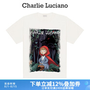 Charlie Luciano【汪蘇瀧同款】小紅帽印花新款T恤寬松cl情侶男女同款潮流上衣 白色 M 170