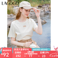 lagogo【涼感抗菌】索羅娜短袖T恤女拉谷谷夏季簡(jiǎn)約圓領(lǐng)正肩上衣 米色(T2) M