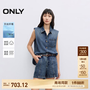 ONLY2025春季新款假兩件無袖翻領(lǐng)連體短褲牛仔褲女|125176001 J34 390洗水牛仔藍(lán) XS