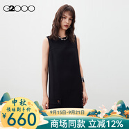 G2000【多面彈性/商場新款】女裝FW25柔軟舒適百搭開叉無袖連衣裙 柔軟彈力-無袖圓領(lǐng)黑色 XS （32）