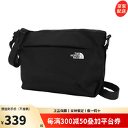 The North Face北面戶外印花LOGO尼龍單肩斜挎包男女同款 黑色 均碼約26.5*23*9cm