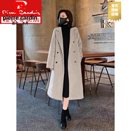 皮爾卡丹（PIERRE CARDIN）白鴨絨中長款毛呢外套風(fēng)衣羽絨服女2025冬季新款加厚西裝呢子大衣 嘉興雙面呢大衣燕麥色羊毛羽絨內(nèi)膽大衣(高品質(zhì)) XL 濮院雙面絨大衣 (建議115-125斤)