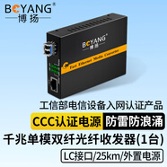 博揚(yáng)（BOYANG）千兆雙纖單模光纖收發(fā)器 光電轉(zhuǎn)換器  防雷LC接口 25公里外置電源一臺(tái)光電收發(fā)器 BY-WG811S